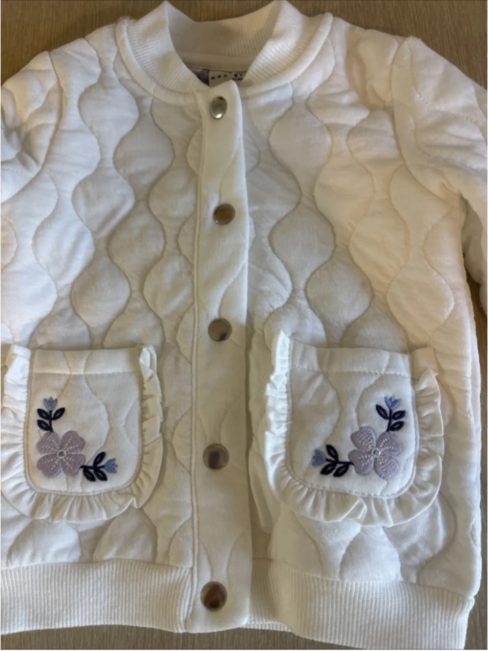 Toddler Max Studio Kids White Snap Floral Light Jacket 12m (1188)